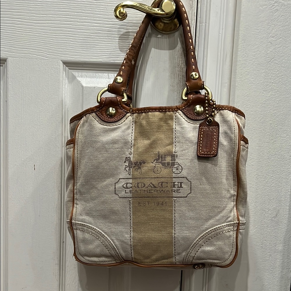 Coach VINTAGE Tan and Brown Leatherware Bag